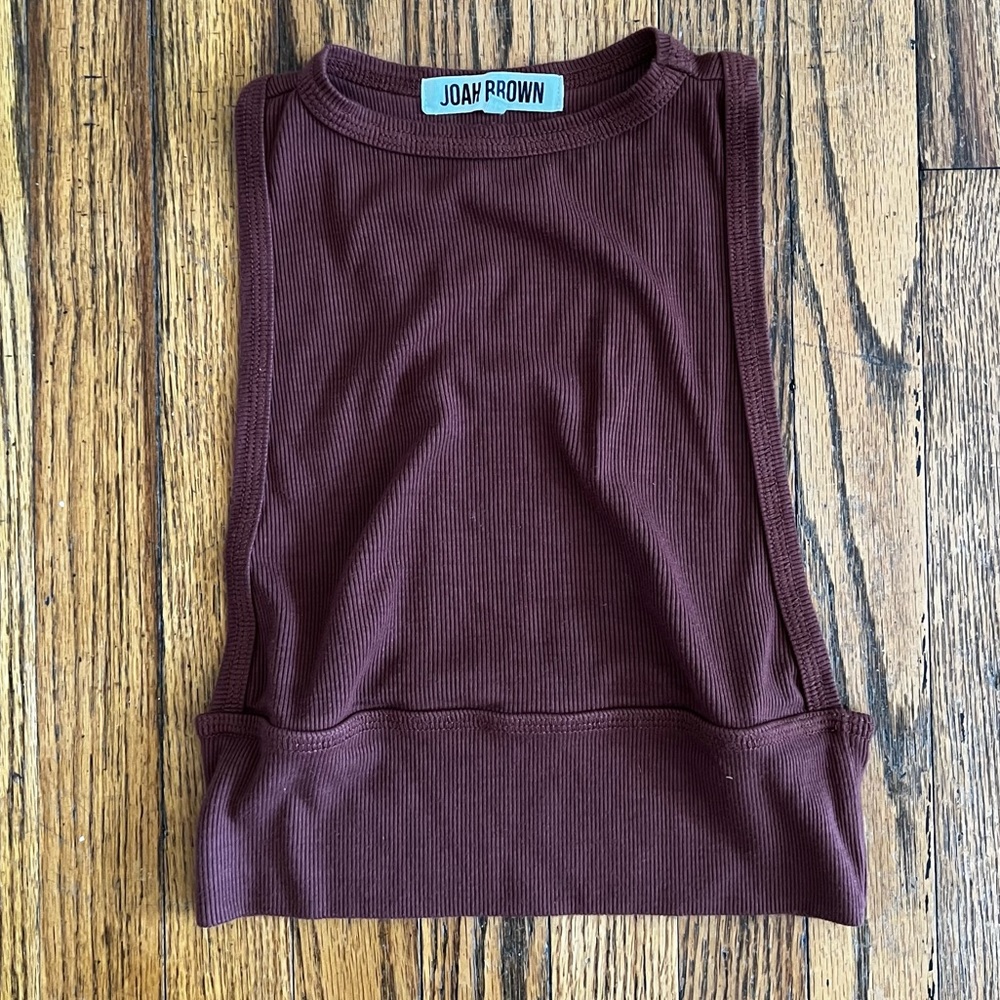 JOAH BROWN (discontinued style) cropped red (brick) racer back tank